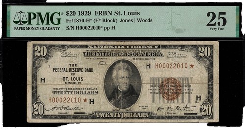 Solid 7's $20 Federal Reserve Note Serial Number 77777777 PMG 35
