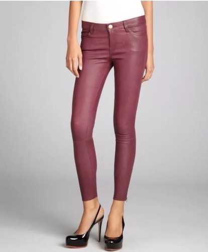 NWT $998 Sz. 27, 28 CURRENT ELLIOTT Fig Leather Zip Stiletto Skinny Jeans Pants - Picture 4 of 7