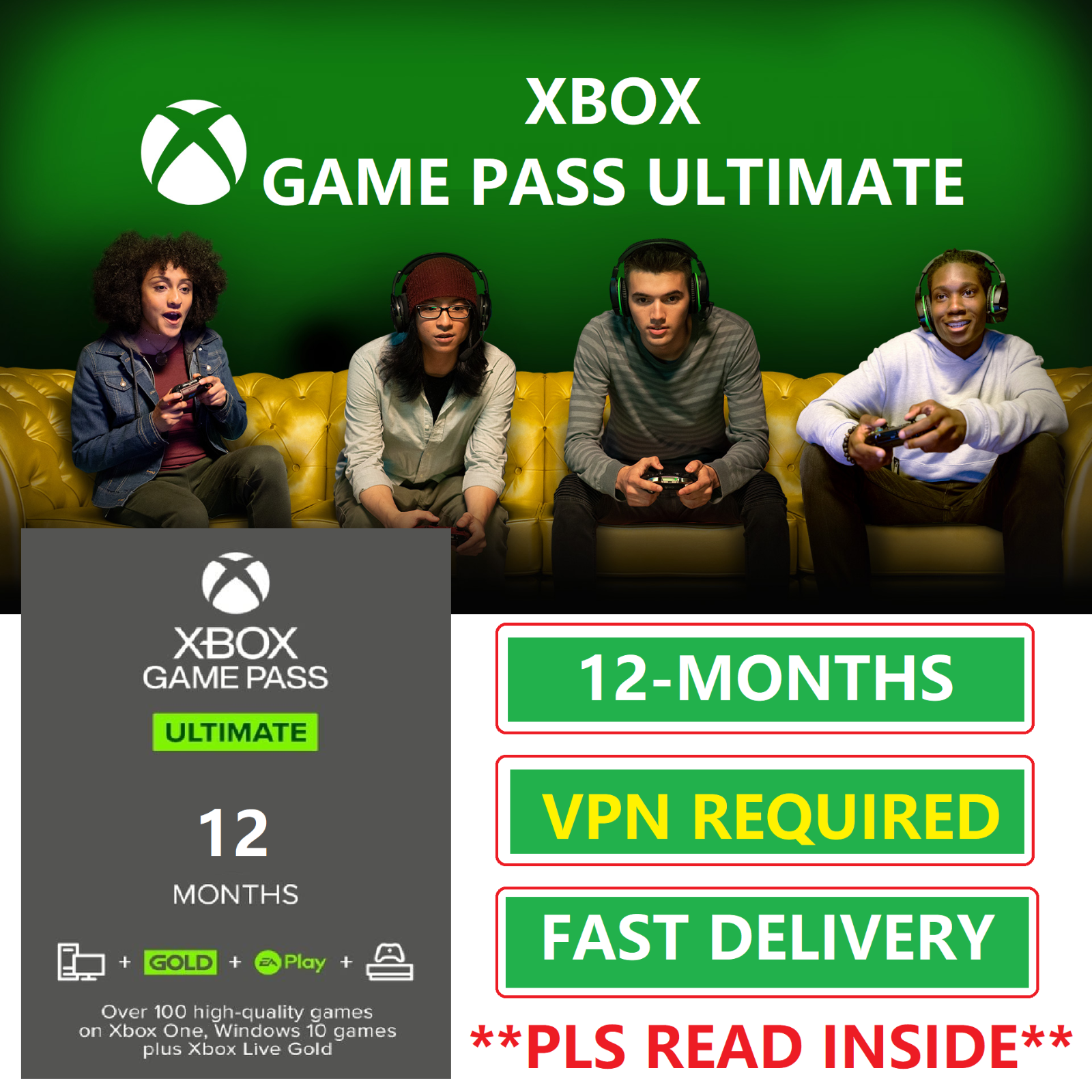 USA Region - 12 Months Xbox Game Pass Ultimate + Live Gold & Game Pass