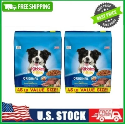 KIBBLES ‘N BITS 2 PACK Kibbles 'n Bits Original Savory Beef & Chicken Dry Dog Food, 45 lb. Bag