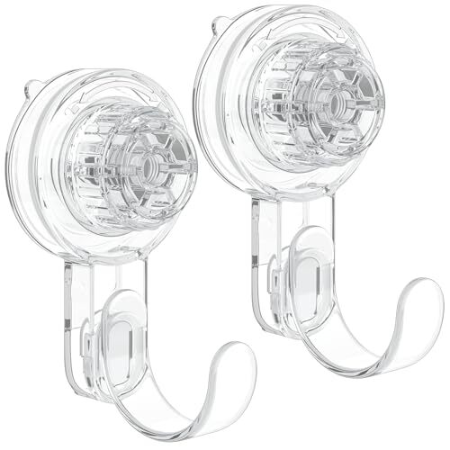 Clear Wreath Hanger with 22 LB Strong Suction Cup Hooks, 2 Pack