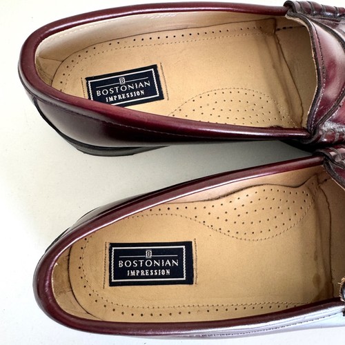 BOSTONIAN Impression Mens Cordovan Leather Penny Loafer Slip On 25038 / 10 EEE - Picture 3 of 17