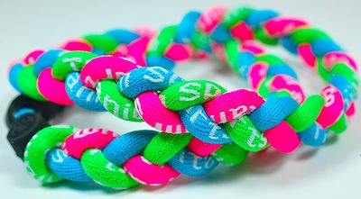 NEW! 20" Rope Twist Titanium Sport Necklace Neon Green Pink Light Blue Tornado