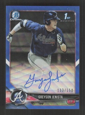 Greyson Jenista 2018 Bowman Draft Chrome Blue Wave Refractor #/150 Auto #CDA-GJ