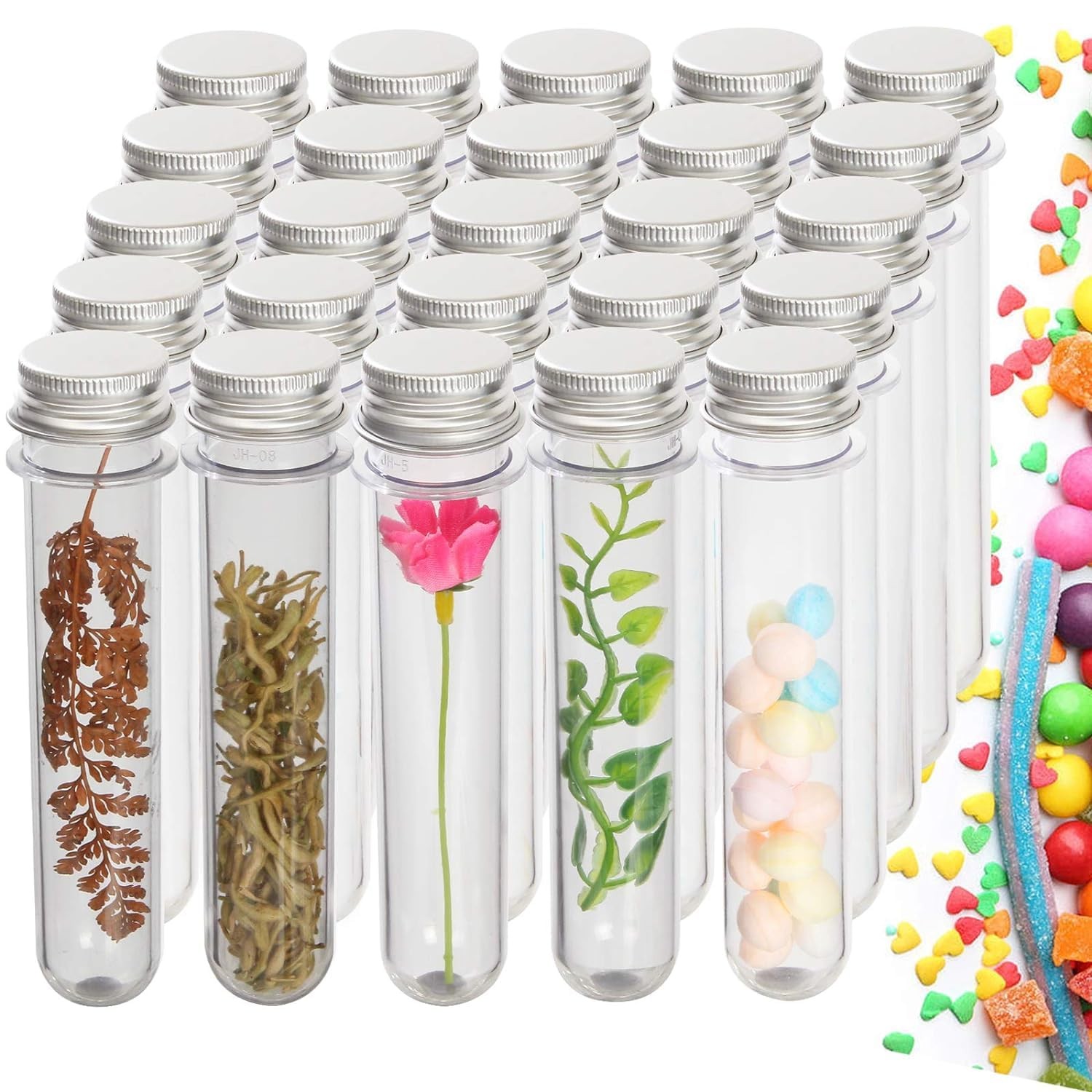 Tubes à Essai de Sel de Bain 45ml en Plastique Haute Transparence