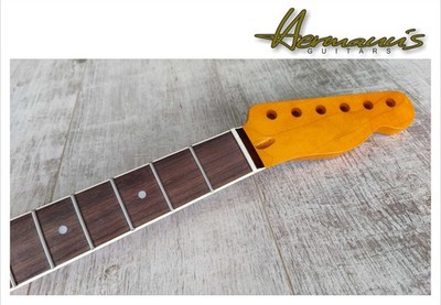 Tele Neck mit Pau Ferro Fretboard und Bindings, Vintage Tint, 21 Frets Nr TRB-01
