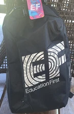 Education First Backpack Lightweight Travel Teacher School Bag EF Logo Black New