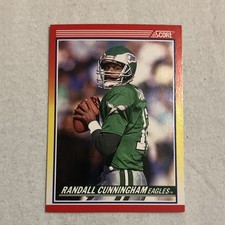 Score 1990 issue Randall Cunningham Philadelphia Eagles card #605
