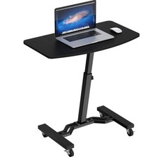 SHW Mobile Height Adjustable Laptop Rolling Cart with Height Adjustment from ...