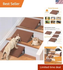 Dog Ramps for Stair - Pet Steps Stairs for Staircase with Anti-Slip Bottom Su...