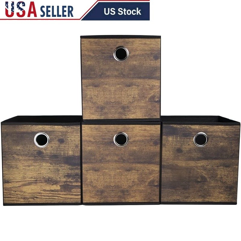 Fabric Storage Cube Bins Durable Organizing Baskets Home Office Organization New