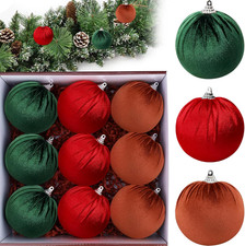 Velvet Christmas Ornaments Set - Shatterproof Hanging Balls for Holiday Decor