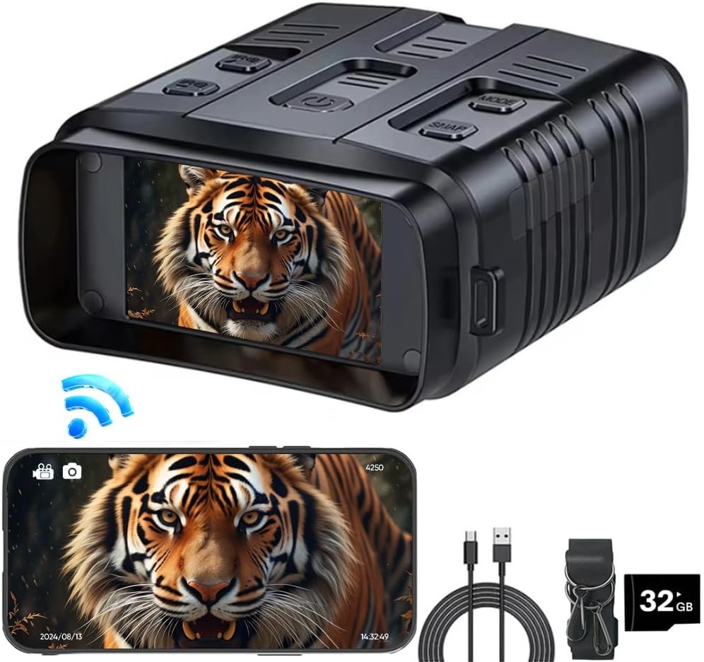 Goggles-4k Night Vision Binoculars,10x Digital Zoom,3'' Hd Screen
