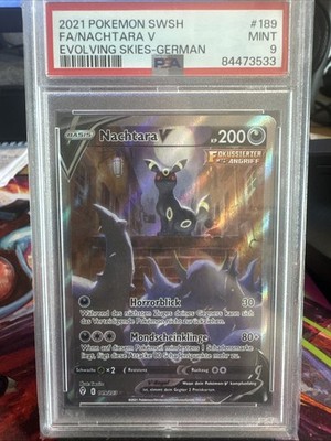 Pokemon Evolving Skies Drachenwandel Umbreon v Nachtara v 189/203 PSA 9