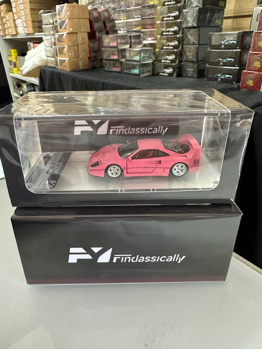 F40 GTE 1995 ピンク　1/64 ミニカー PGM】1/64 Ferrari F40（ピンク）回転ディスプレイ付