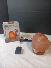 Himalayan Glow Heart Natural Salt Lamp USB Powered Calming Night Multi Color NIB