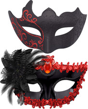 Couple Masquerade Masks Set Venetian Party Mask Plastic Halloween Costume Mask M