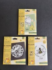 Lot 3 Crafter's Companion Natures Garden Bee Papercraft Stamp Die NOS Sealed