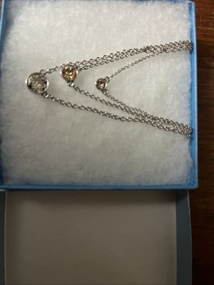 touchstone crystal silver tone 3 strand necklace