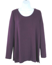 New Loft Womens Sweater Size M Purple Pullover Lightweight Long Sleeves