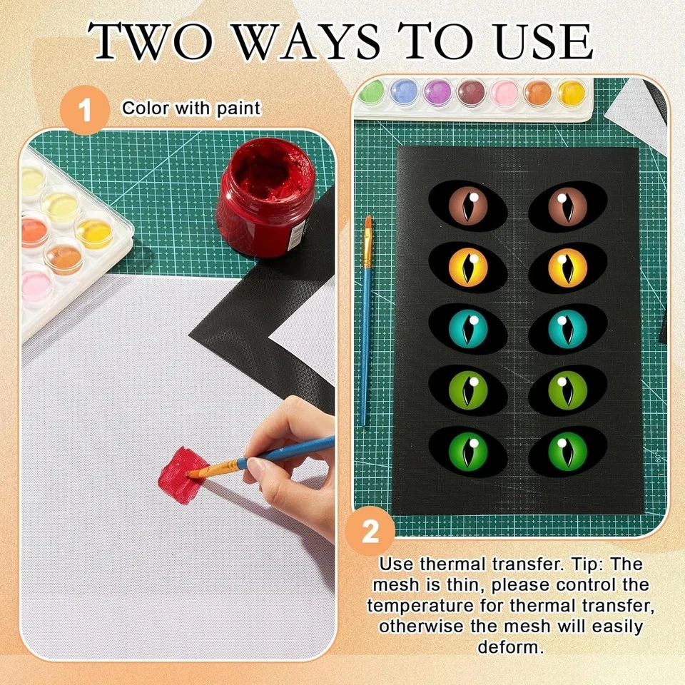 20 Pcs 11.81X7.87“ Eye Mesh for Therian Mask PVC Plastic Mesh for Fursuit Waterp - Image 3 of 4