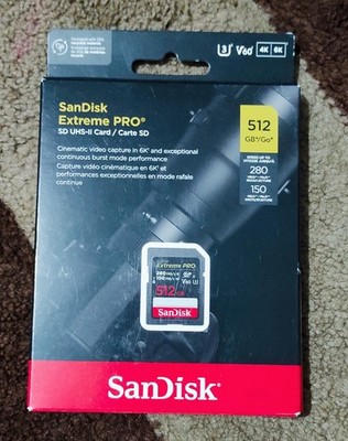 SanDisk SD SDXC Card Extreme PRO 512GB Class 10 V60 U3 4K Memory Card 200MB/s