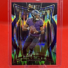 2024 Panini Select Lamar Jackson #35 Concourse Black & Green Prizm Shock
