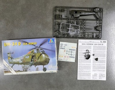 Italeri UH-34D Sea Horse Helicopter Model Kit #066 Vintage 1:72 Scale 