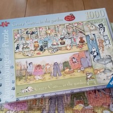 Rompecabezas Ravensburger Crazy Cats In the Garden 1000 piezas Linda Jane Smith