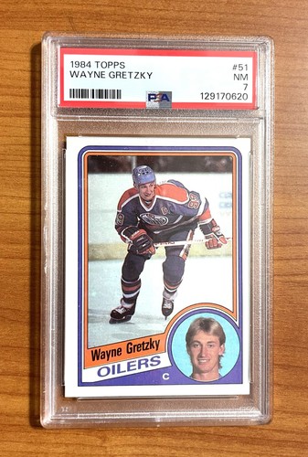 1984-85 Topps Hockey, Wayne Gretzky Card #51, PSA 7