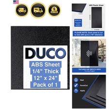Duco ABS Plastic Sheet 1/4" 6mm Thick 12" x 24" - 1 Pack of -Made Textured  ...