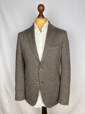 BOGGI Milano Dark-Beige Houndstooth Soft Jersey WoolCotton Sport Coat 38US48IT