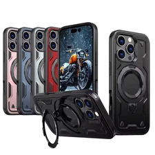 360° Rotation Shockproof Mag Safe Case for iPhone17 16 15 14 13 Pro Max Plus Air