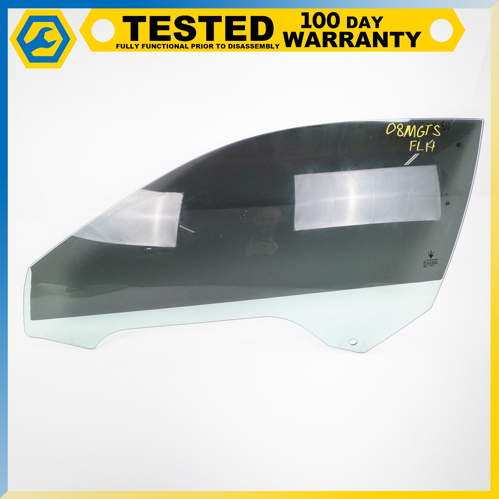 08-19 MASERATI GRANTURISMO FRONT LEFT DRIVER SIDE DOOR WINDOW GLASS OEM