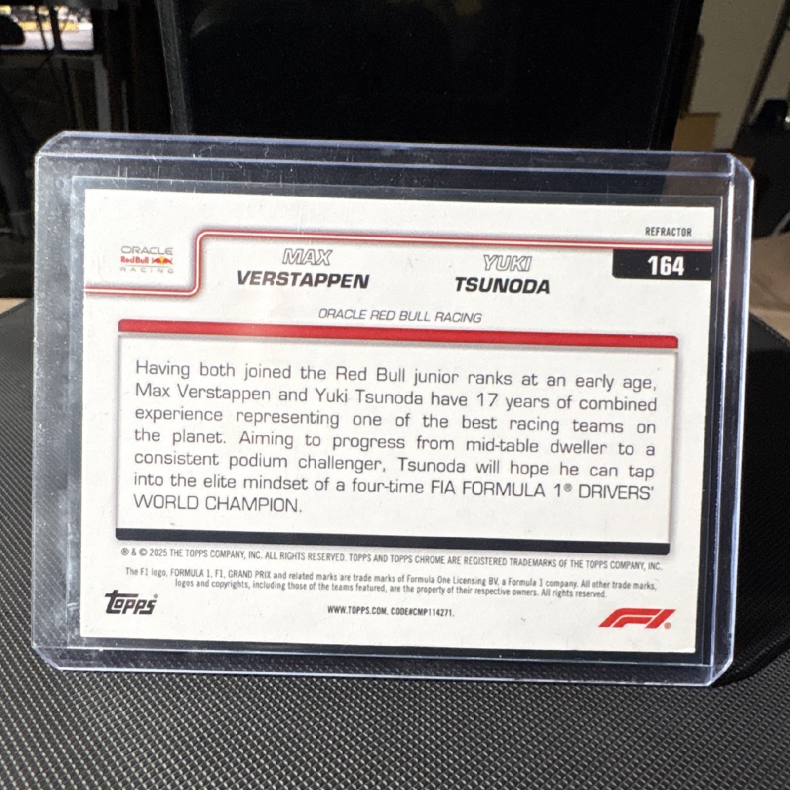 2025 Topps Chrome Formula 1 Refractor Max Verstappen Yuki Tsunoda F1 Duos #164 view 2