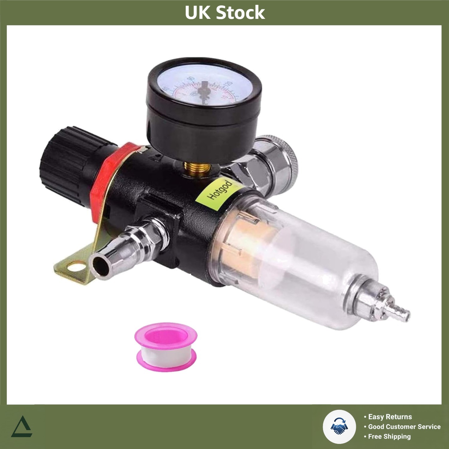 Precision Air Compressor Filter Regulator Moisture Trap 1/4"" BSP Set