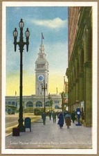 San Francisco CA Ferry Tower Lower Market St California Postcard