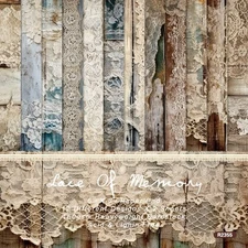 24 Sheets 6'' Vintage Lace Paper Pad Scrapbooking Card Making Junk Journal Album