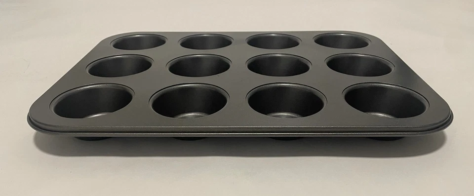 Backform Muffins 12er Cupcakes schwarz 7cm / Muffinform 38x26x3cm Kuchen Blech - Bild 4 von 4