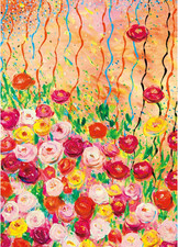 Puzzles for Adults 1000 Pieces, Abstract Floral Jigsaw Puzzle, Vibrant Art Desig