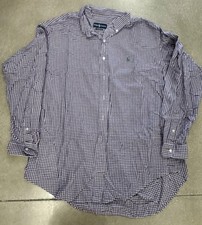 Vtg Polo Ralph Lauren Men  s 2XL Button Up Plaid Long Sleeve Purple