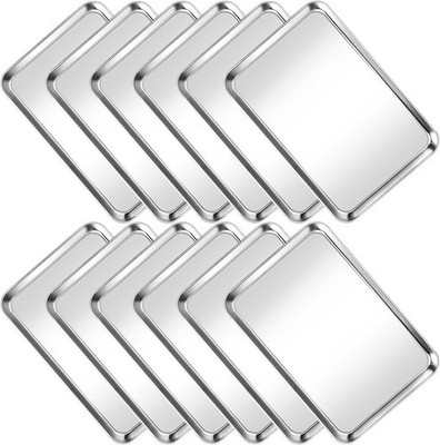 12 Pcs Baking Sheet Set,  Nonstick Stainless Steel Cookie Sheet Baking Pan and