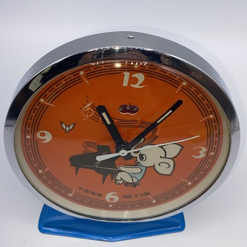 Rare Vintage 1960’s Five Rams Elephant Playing Piano Alarm Clock Working Cond. - Picture 10 of 11