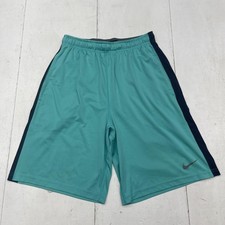 Nike Dri-FIT Athletic Shorts Mens Medium Teal Navy Drawstring Pockets Training