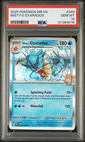 MISTY'S GYARADOS 2025 Pokemon S&V Destined Rivals Holo Rare #049 PSA 10