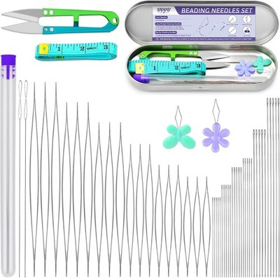 86 Pcs Beading Needle Set, 6 Sizes Big Eye Beading Needles for Seed Beads
