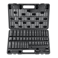 VEVOR Impact Sockets Set 48pcs 6-Point 3/8in Drive Bit Ratchet Tool Kit Case