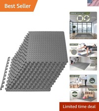 Comforting ½ in Grey EVA Flooring Tiles - Ideal for Kids and Home Gyms, 48 Sq Ft