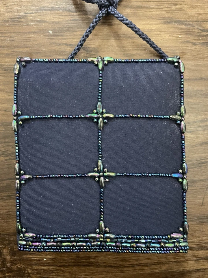 Mini monedero vintage con cuentas azules  Foto 2 de 4