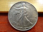 1945 United States Walking Liberty 90% Silver Half Dollar 50c Coin - No Reserve